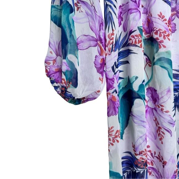 Tommy Bahama Tropical Print Sheer Swim Coverup - Size Small - Picture 2 of 6